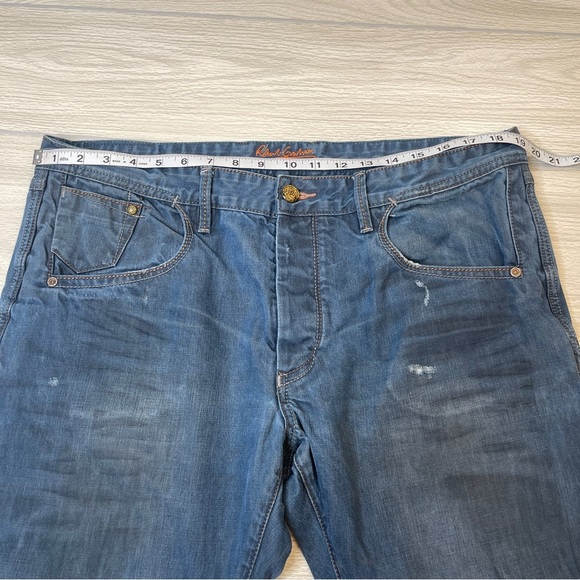 Robert Graham Slim Jim Straight Button Fly Blue Dark Wash Denim Jeans  Size 38W - Picture 10 of 14